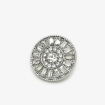 20MM rhinestone metal silver plated snap charms