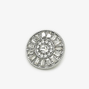 20MM rhinestone metal silver plated snap charms
