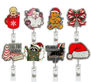 Acrylic Christmas DIY Fun Badge Expansion Clip Badge Reel ID holder