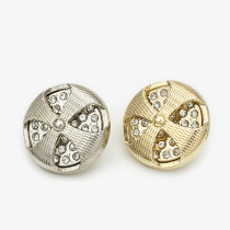 20MM Round cross inlaid with diamonds metal silver plated snap charms