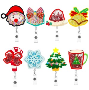 Acrylic Christmas DIY Fun Badge Expansion Clip Badge Reel ID holder