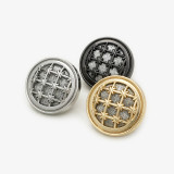 20MM Weaving Grid Fine Glitter metal silver plated snap charms
