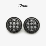 12MM Weaving Grid Fine Glitter metal silver plated snap charms