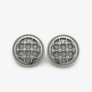20MM Weaving Grid Fine Glitter metal silver plated snap charms