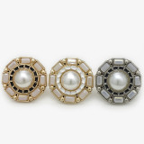 20MM Golden pearl chain metal silver plated snap charms