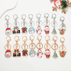 Zinc alloy Christmas keychain pendant Christmas tree snowman metal bag pendant hanging gift