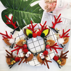 Christmas Antlers Hair Clip Christmas Hair Accessories Cute Clips Cartoon Elk Hair Accessories