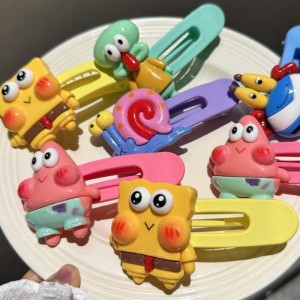 SpongeBob SquarePants Big Star Hair Clip Sweet Cartoon Side Clip Shattered Hair Clip Hairband Clip