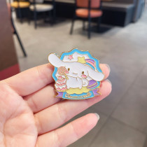 Sweet Afternoon Kulomi Brooch Cartoon Cute Jade Mandarin Dog Pacha Dog Sweet Metal Badge
