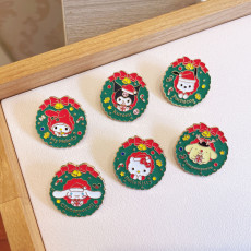 Cartoon Christmas Kuromi Brooch Cute Japanese KT Cat Jade Guigou Badge Bag Clothes Accessories