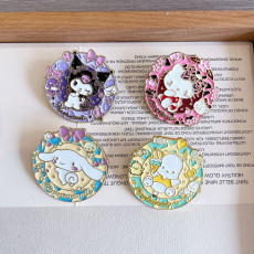 Cartoon Trio Brooch Cute Kuromi Yugui Dog Pacha Dog Metal Badge Clothes, Bags, Accessories