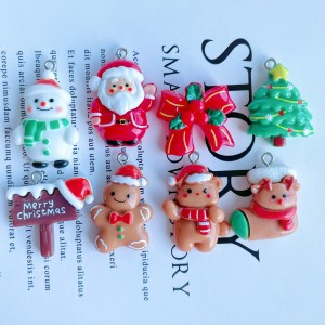 Resin Christmas Tree, Santa Claus, Snowman, Gingerbread Man, DIY Keychain Pendant, Handmade Pendant, Accessories