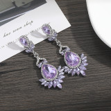 Elegant luxury earrings with diamond studded earrings for brides' wedding earrings