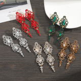 Elegant luxury earrings with diamond studded earrings for brides' wedding earrings