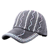 Stick diamond hat,  colorful rhinestone baseball cap, fashionable duckbill cap