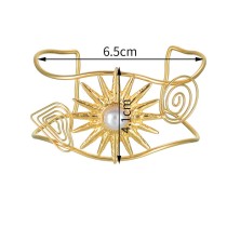 Stainless steel hollow flower pearl bracelet