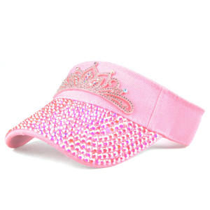 Fashionable hollow top diamond inlaid hat, rhinestone duckbill hat, tennis cap