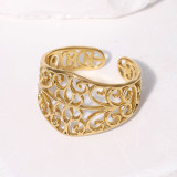 Stainless steel Hollow out open ring