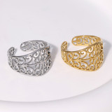 Stainless steel Hollow out open ring