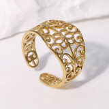 Stainless steel Hollow out open ring