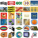 60 Sweet Retro Graffiti Stickers for Personalized Decoration Guitar Notebook Luggage DIY Waterproof Stickers