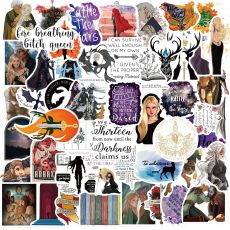 50 books to read, throw on glass graffiti stickers, guitar, laptop, suitcase DIY waterproof stickers