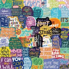 50 motivational and encouraging English stickers for personalized decoration, luggage, notebook, waterproof stickers