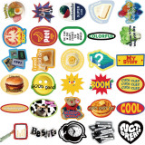 60 Sweet Retro Graffiti Stickers for Personalized Decoration Guitar Notebook Luggage DIY Waterproof Stickers
