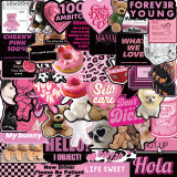55 Pink Ink English Graffiti Stickers Personalized Decoration Guitar Notebook Luggage DIY Waterproof Stickers