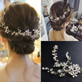 Bridal Headwear Handmade Pearl Hair Strap Wedding Style Wedding Dress Accessories Crystal Hair Strap