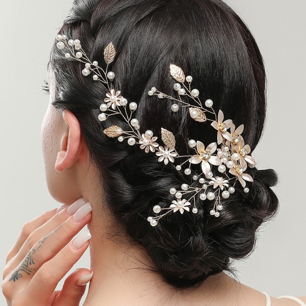 Bridal Headwear Handmade Pearl Hair Strap Wedding Style Wedding Dress Accessories Crystal Hair Strap