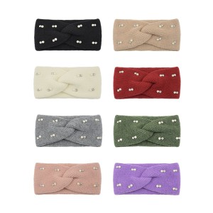 Pearl Sparkling Diamond Cross Hair Strap Warm Ear Protection Headband Bundle Hair Strap Yoga Hair Accessories Face Wash Wide Headset