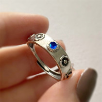 Flower studded diamond ring with adjustable opening