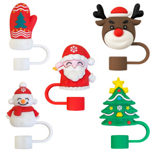 5-piece set of Christmas straw caps STANLEY 10mm dust stopper cartoon cute DIY cup straw cap accessories