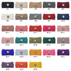 Diamond studded knitted headband, ear protection headband, face wash, exercise, yoga, trendy hair accessories, warm woolen headband