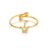 Stainless steel diamond studded multi-element open ring