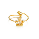 Stainless steel diamond studded multi-element open ring