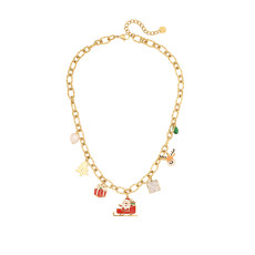 Stainless steel Christmas sled reindeer Santa Claus Christmas tree bracelet necklace earrings