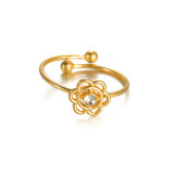 Stainless steel diamond studded multi-element open ring