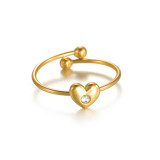 Stainless steel diamond studded multi-element open ring