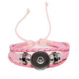 Multi layer woven punk cowhide bracelet