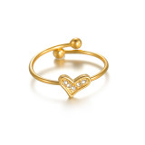 Stainless steel diamond studded multi-element open ring