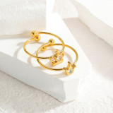 Stainless steel diamond studded multi-element open ring