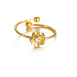 Stainless steel diamond studded multi-element open ring