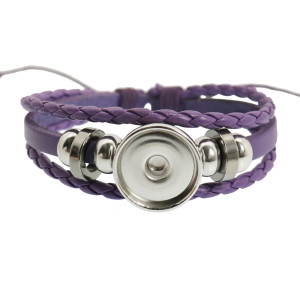 Multi layer woven punk cowhide bracelet