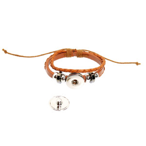 Multi layer woven punk cowhide bracelet