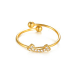 Stainless steel diamond studded multi-element open ring