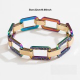 Color electrophoretic full diamond love necklace bracelet