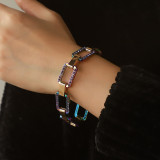 Color electrophoretic full diamond love necklace bracelet