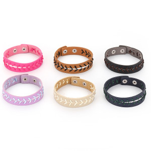PU leather handmade threaded baseball bracelet